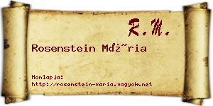 Rosenstein Mária névjegykártya